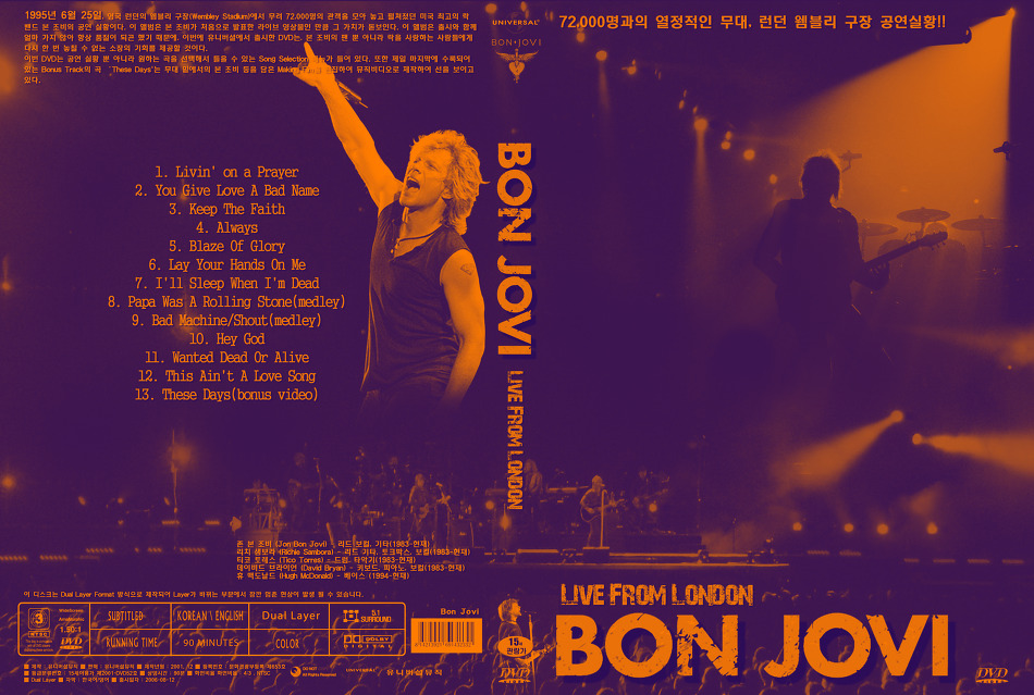 Bon Jovi Live From London Songs