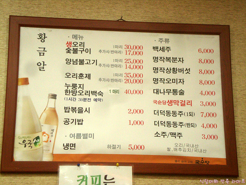 황금생오리 이미지